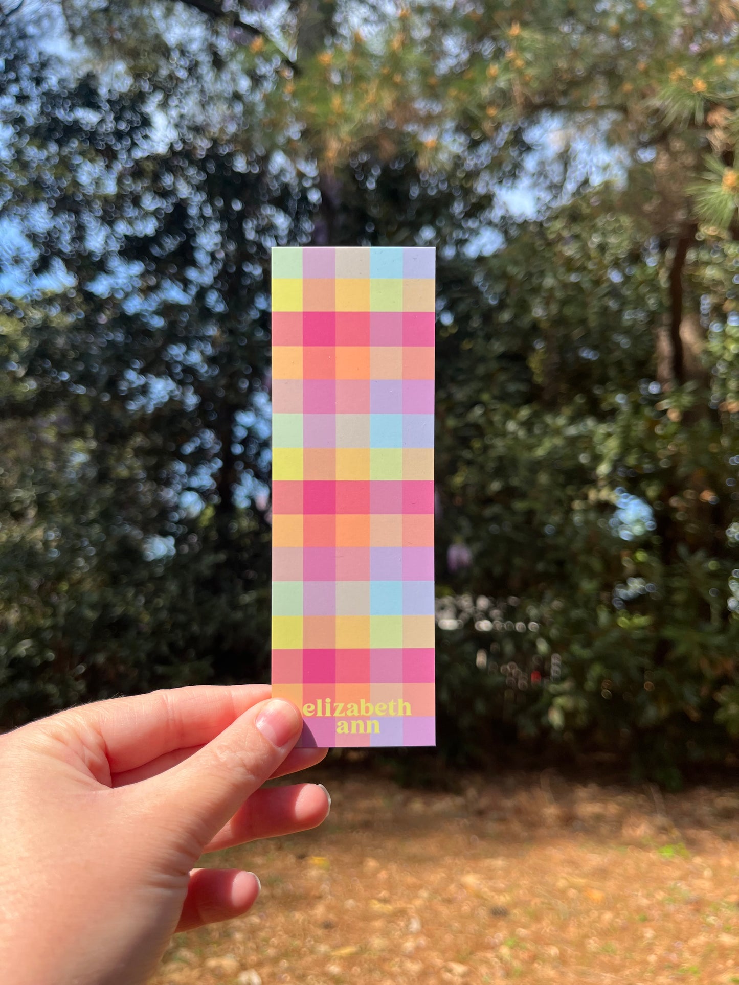 Spring Plaid Bookmark