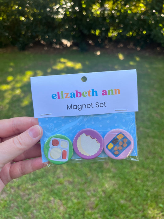 3 Piece Nostalgia Lunch Magnet Pack