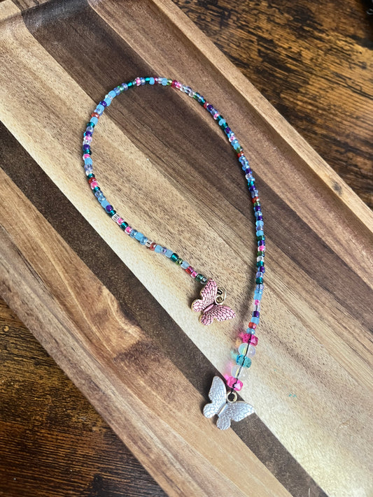 Butterfly Beaded String Bookmark