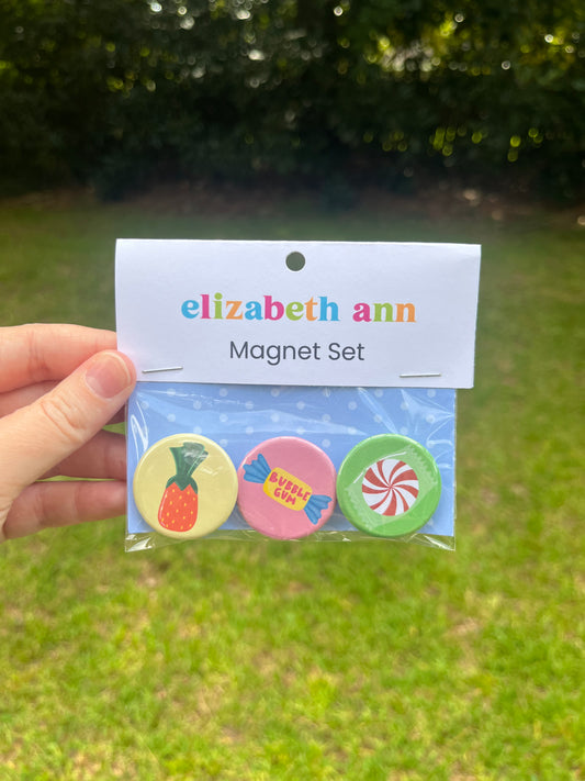 3 Piece Hard Candy Magnet Pack