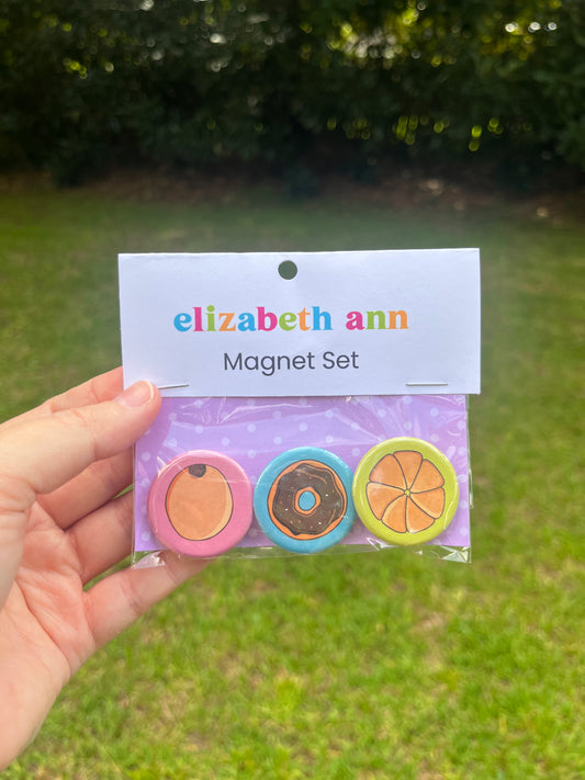 3 Piece Donut Magnet Pack