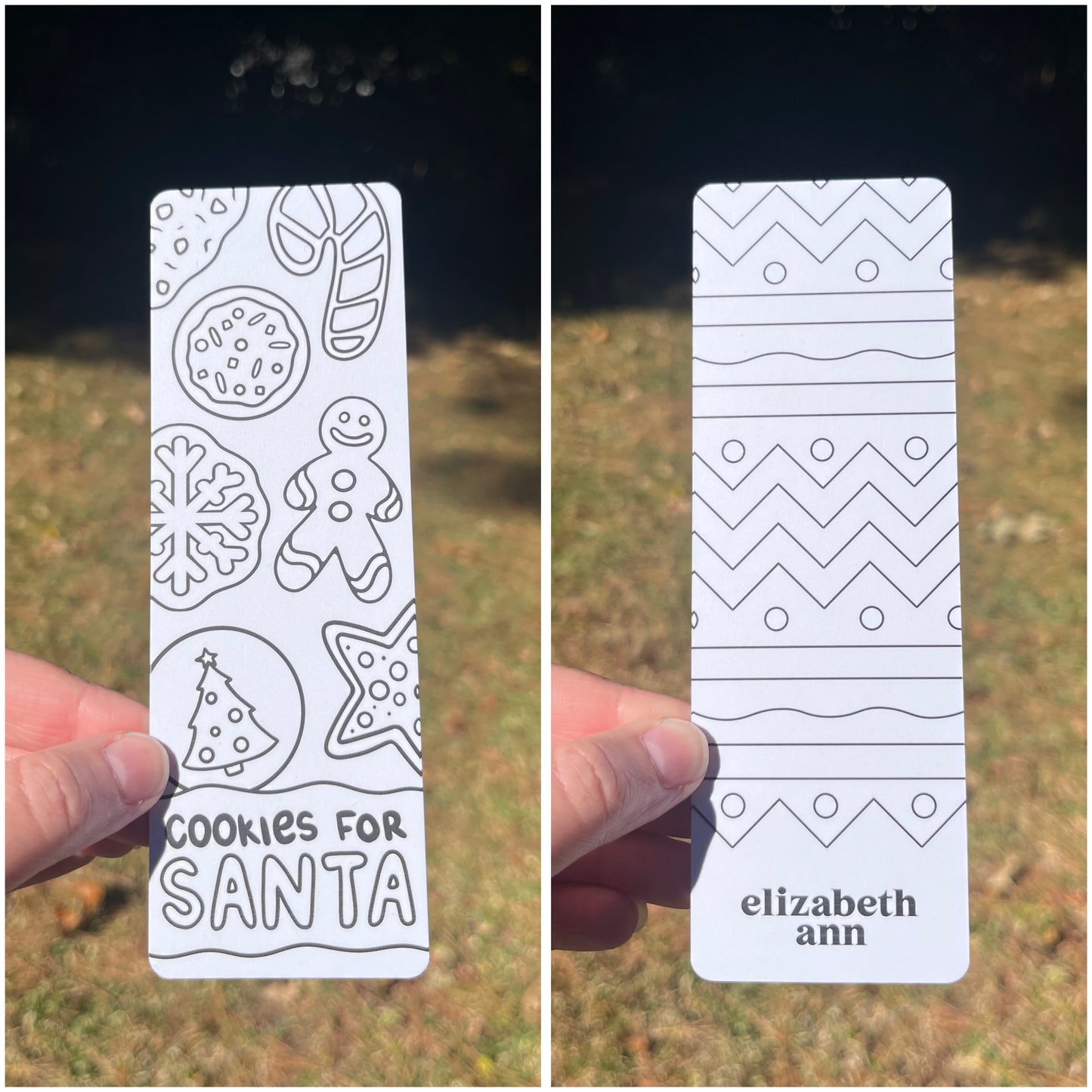Color your own Christmas Bookmark