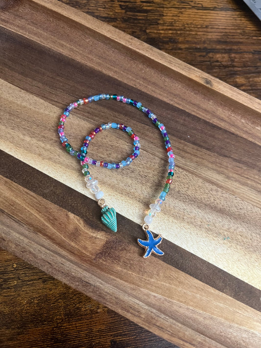 Sealife Beaded String Bookmark