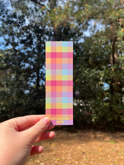 Spring Plaid Bookmark
