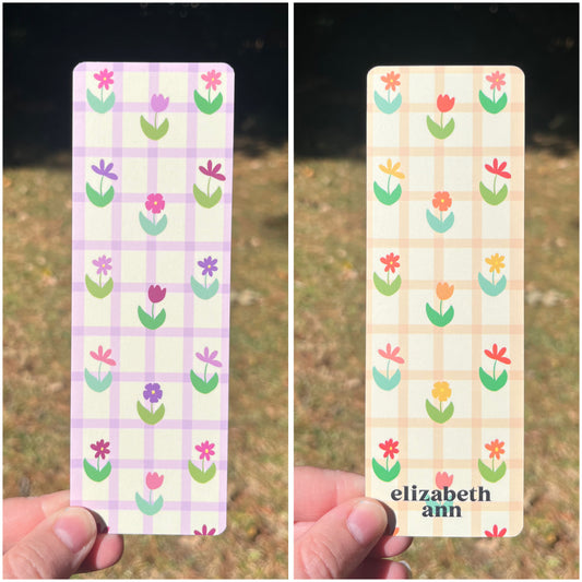 Floral Double sided Bookmark
